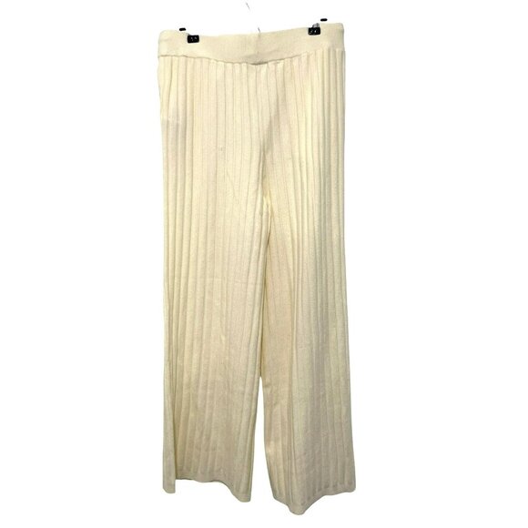 New Varley Wide Leg Rib Knit Pull On Jogger Pants Travel Medium - Picture 6 of 9